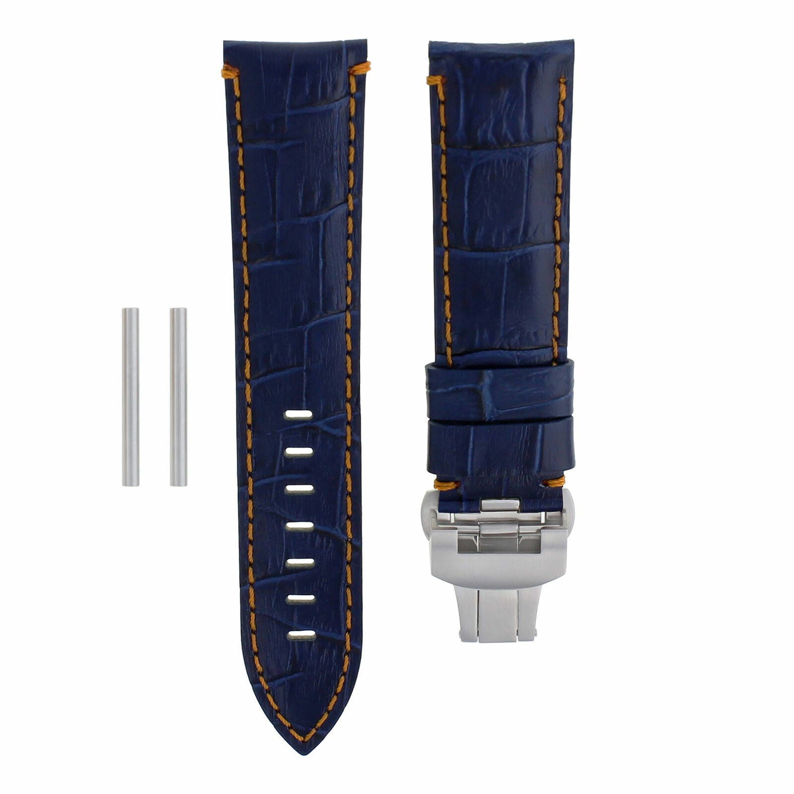 22-24MM LEATHER WATCH BAND STRAP FOR PANERAI MARINA LUMINOR GMT WATCH + CLASP