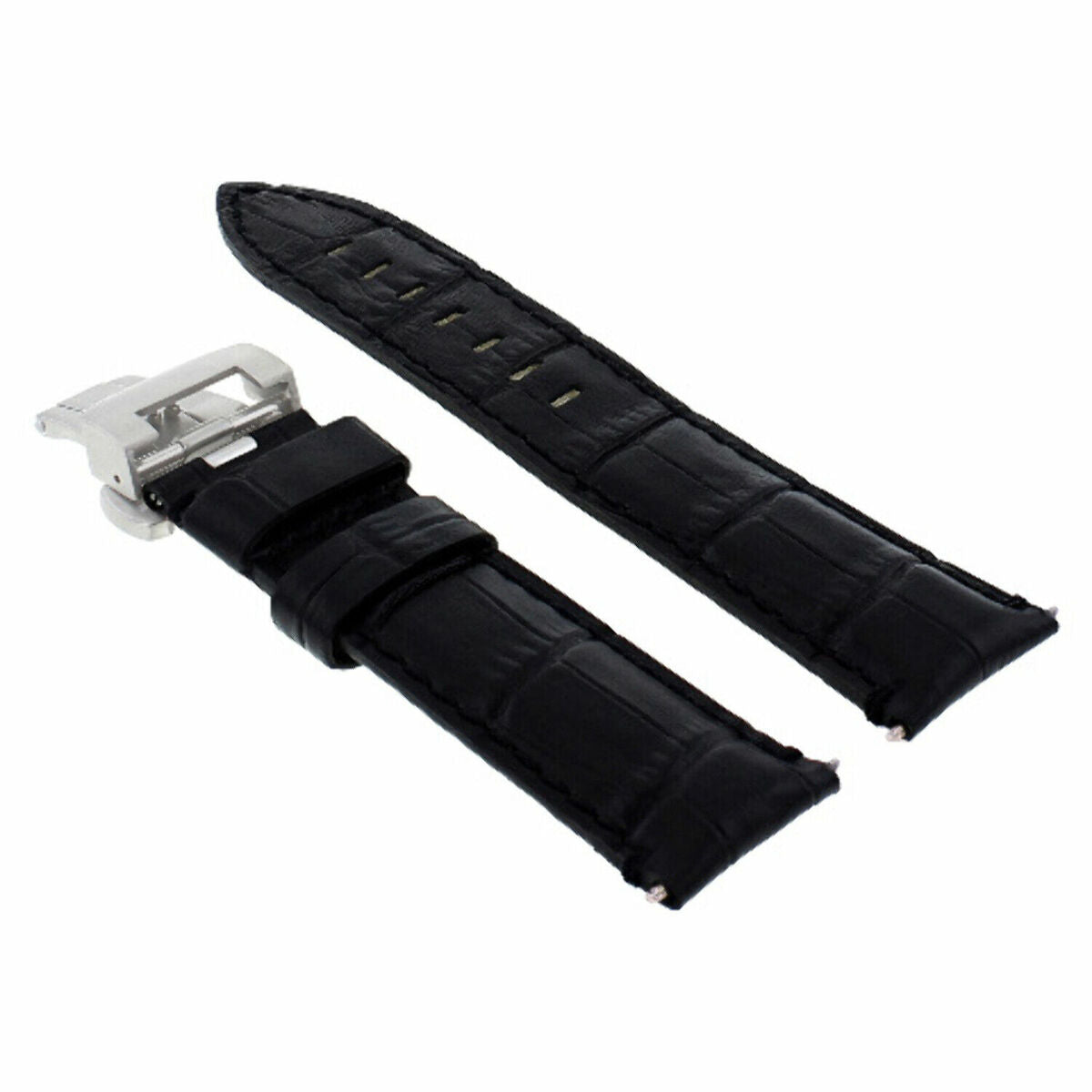 22-24MM LEATHER WATCH BAND STRAP FOR BREITLING NAVITIMER, BENTLEY PILOT WATCH, Black, view 4