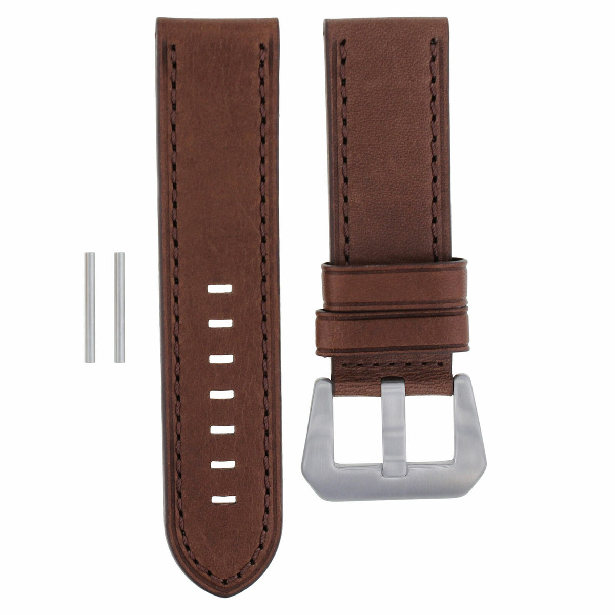 22-24MM LEATHER WATCH BAND STRAP FOR 40- 44MM PANERAI GMT 88 562 441 90 104 560, Tan, view 2