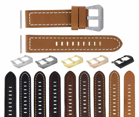 22 -24MM LEATHER WATCH BAND STRAP FOR PAM PANERAI MARINA LUMINOR WATCH LONG