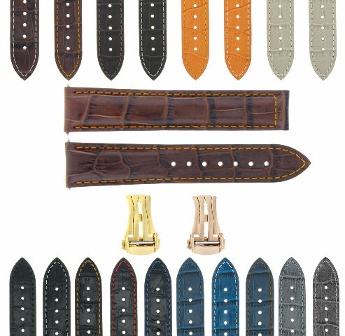 18MM-24MM GENUINE LEATHER WATCH BAND STRAP WITH CLASP FOR OMEGA SEAMASTER PLANET
