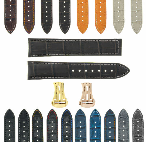 18MM-24MM GENUINE LEATHER WATCH BAND STRAP WITH CLASP FOR OMEGA SEAMASTER PLANET