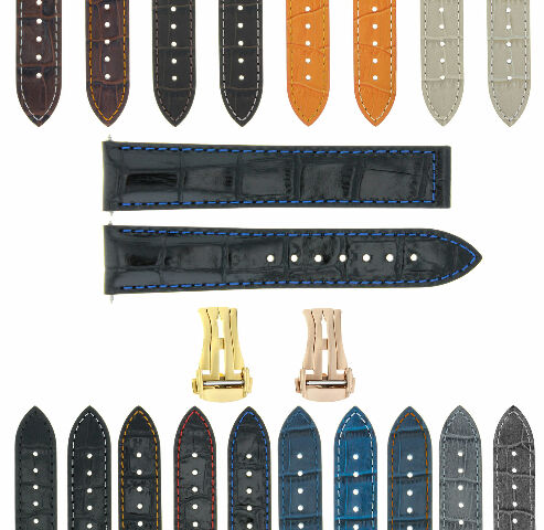18MM-24MM GENUINE LEATHER WATCH BAND STRAP WITH CLASP FOR OMEGA SEAMASTER PLANET