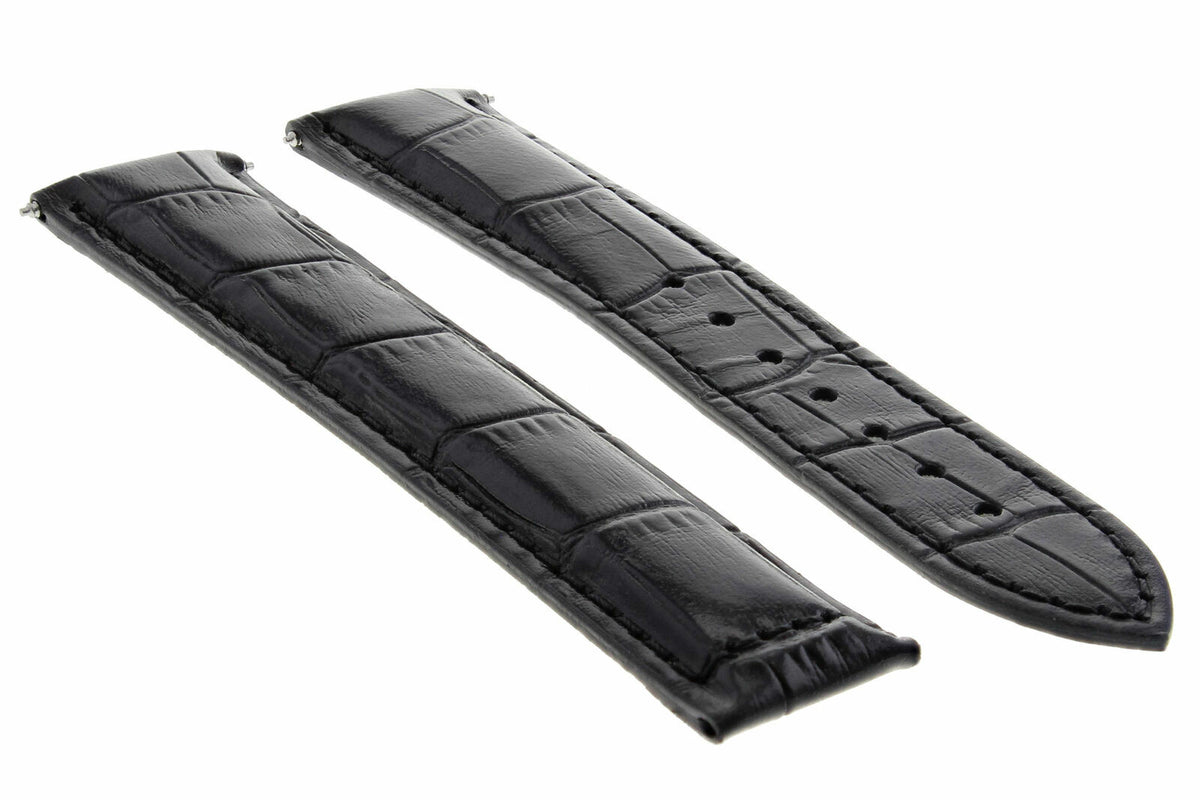 18MM-24MM GENUINE LEATHER WATCH BAND STRAP WITH CLASP FOR OMEGA SEAMASTER PLANET, Orange with White Stitching, front view