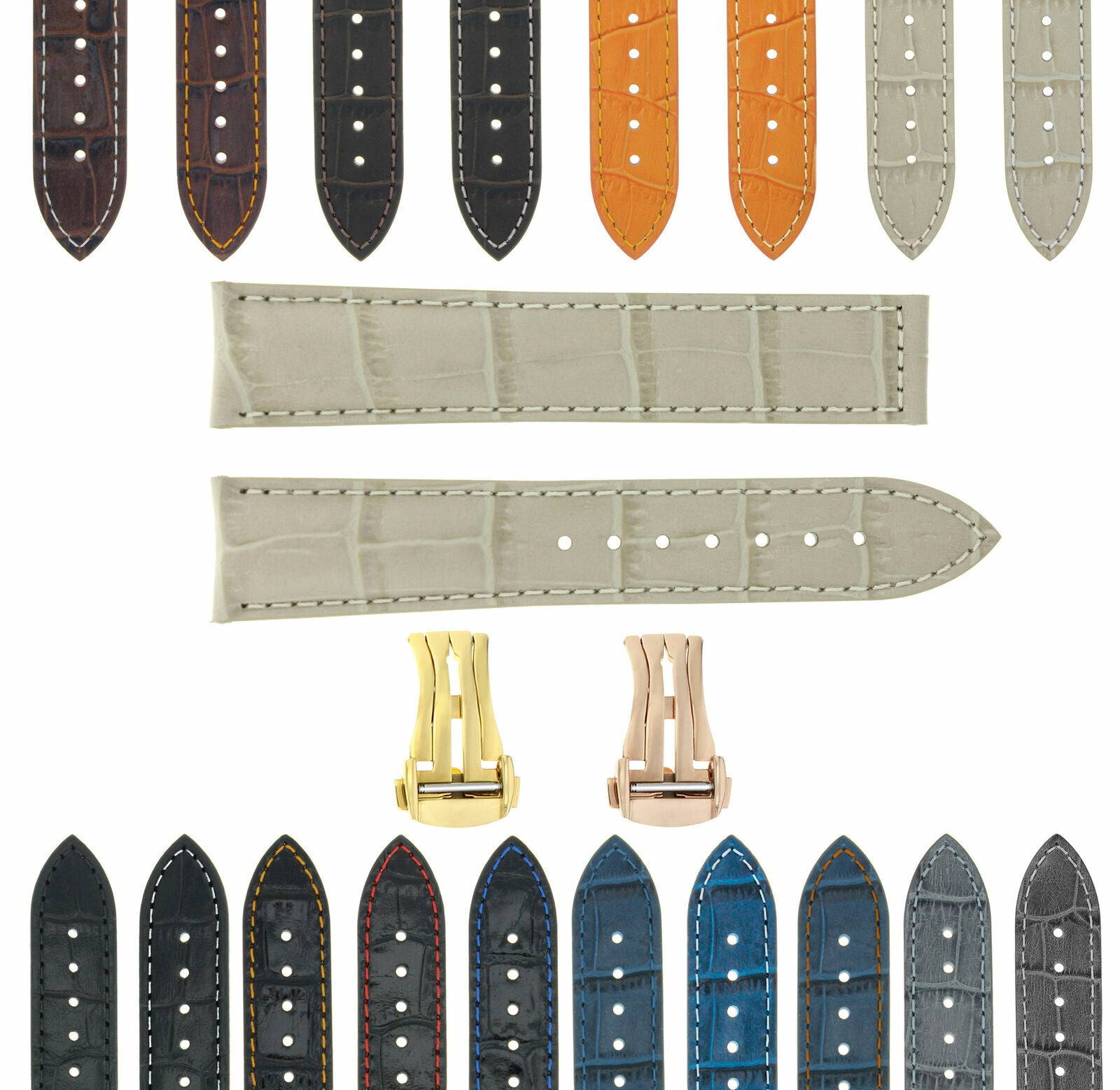 18-19-20-22-24MM LEATHER STRAP WATCH BAND FOR OMEGA SEAMASTER PLANET GOLD ROSE