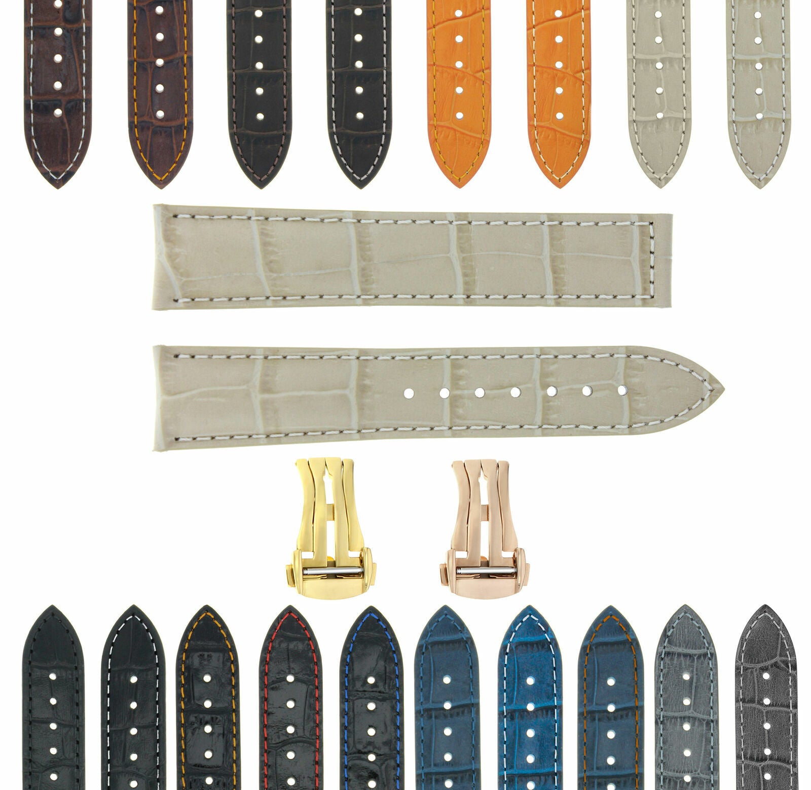 18-19-20-22-24MM LEATHER STRAP WATCH BAND FOR OMEGA SEAMASTER PLANET GOLD ROSE