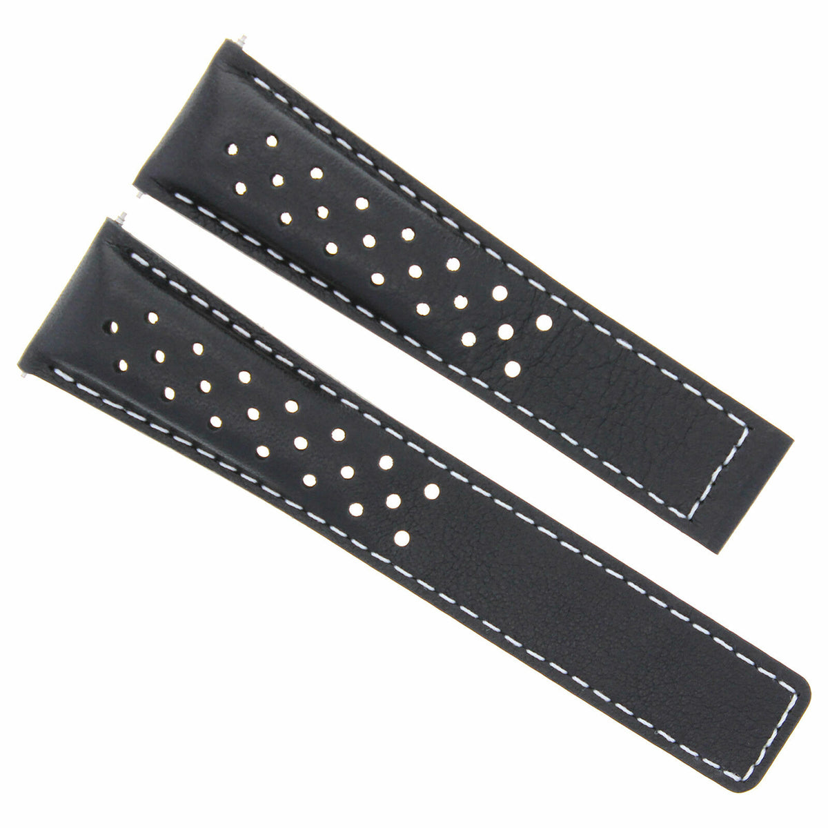 PERFORATED 19-20-22MM LEATHER WATCH BAND STRAP UNIVERSAL GENUINE ITALIAN CALF