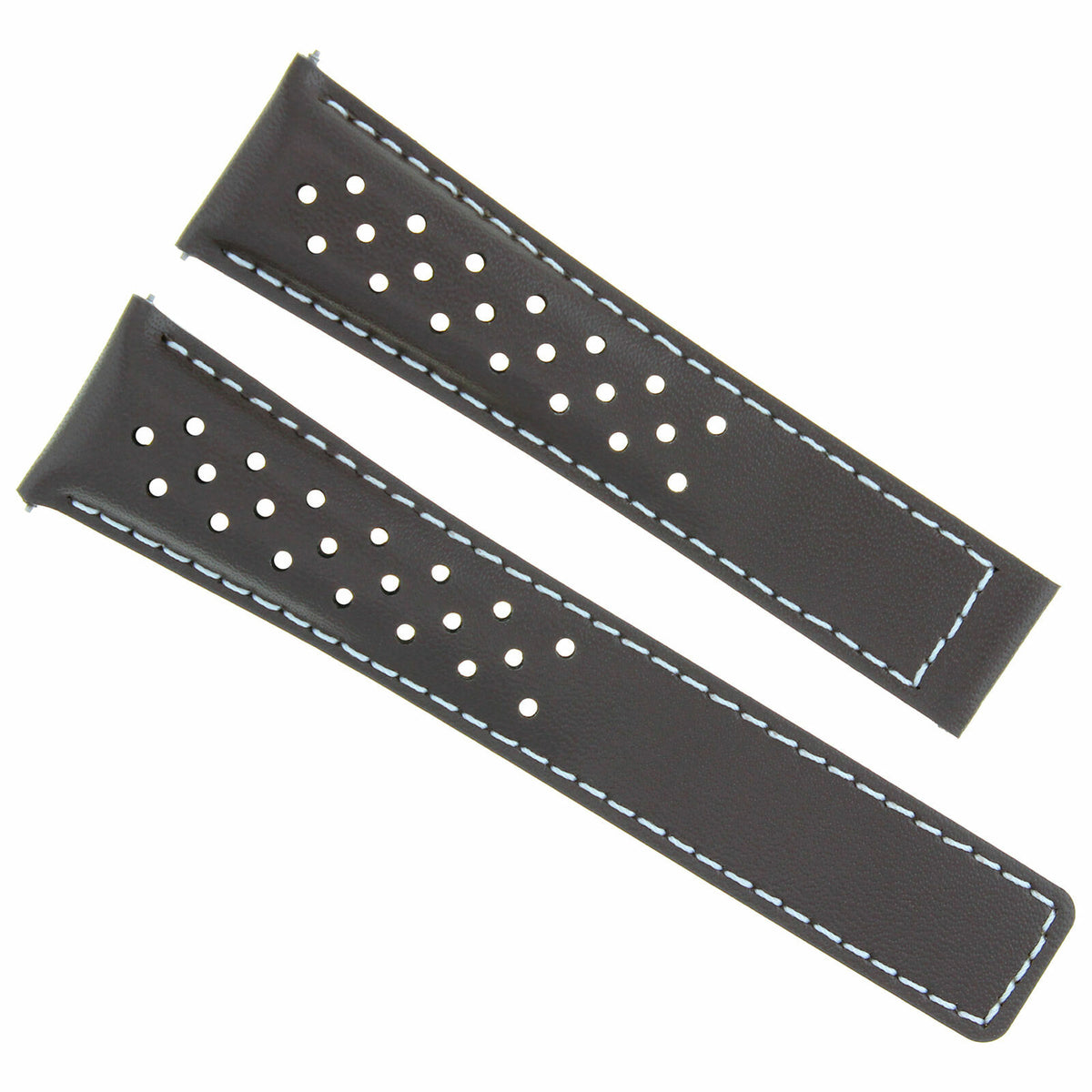 PERFORATED 19-20-22MM LEATHER WATCH BAND STRAP UNIVERSAL GENUINE ITALIAN CALF