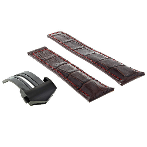 19-20-21-22MM LEATHER WATCH BAND STRAP FOR TAG HEUER CARRERA DEPLOYMENT CLASP