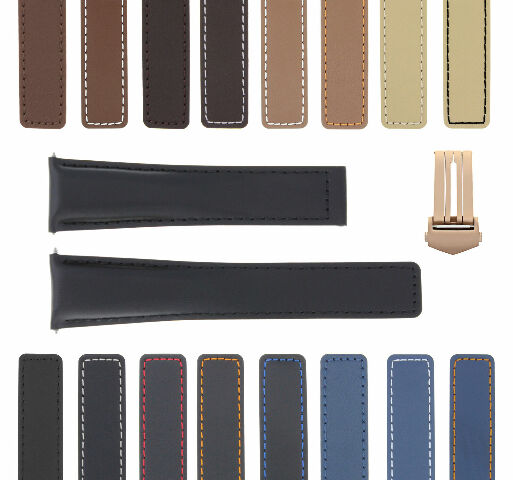 19-20-22MM LEATHER WATCH BAND STRAP FOR TAG HEUER CARRERA MONACO CLASP ROSE