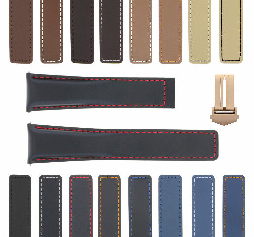 19-20-22MM LEATHER WATCH BAND STRAP FOR TAG HEUER CARRERA MONACO CLASP ROSE