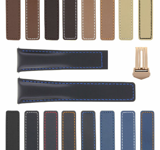 19-20-22MM LEATHER WATCH BAND STRAP FOR TAG HEUER CARRERA MONACO CLASP ROSE