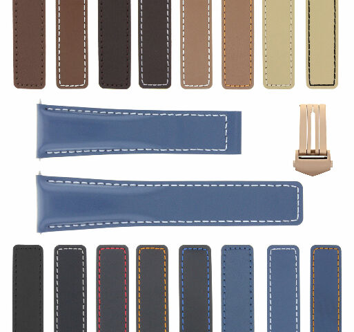 19-20-22MM LEATHER WATCH BAND STRAP FOR TAG HEUER CARRERA MONACO CLASP ROSE