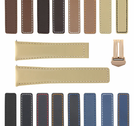 19-20-22MM LEATHER WATCH BAND STRAP FOR TAG HEUER CARRERA MONACO CLASP ROSE