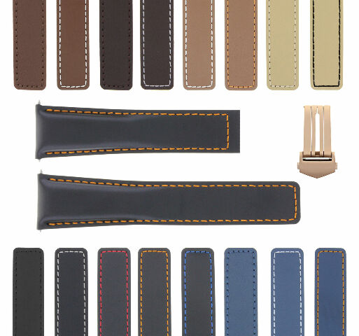 19-20-22MM LEATHER WATCH BAND STRAP FOR TAG HEUER CARRERA MONACO CLASP ROSE