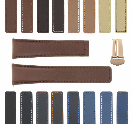 19-20-22MM LEATHER WATCH BAND STRAP FOR TAG HEUER CARRERA MONACO CLASP ROSE