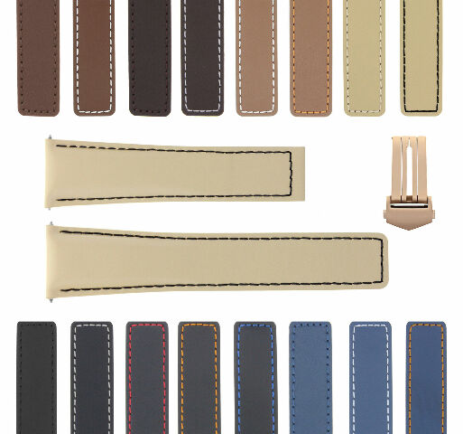 19-20-22MM LEATHER WATCH BAND STRAP FOR TAG HEUER CARRERA MONACO CLASP ROSE