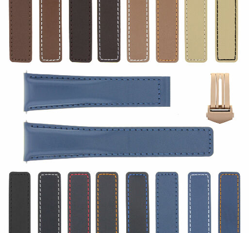 19-20-22MM LEATHER WATCH BAND STRAP FOR TAG HEUER CARRERA MONACO CLASP ROSE