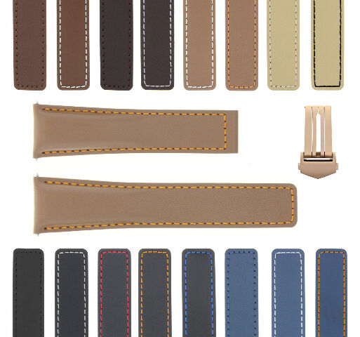 19-20-22MM LEATHER WATCH BAND STRAP FOR TAG HEUER CARRERA MONACO CLASP ROSE