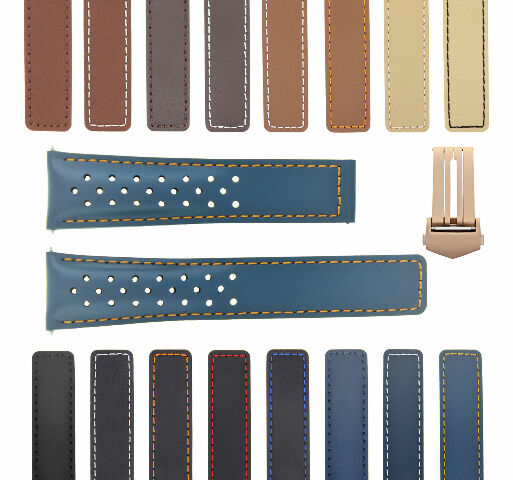 19-20-22MM LEATHER WATCH BAND FOR TAG HEUER CARRERA CALIBRE PERFORAT + CLASP