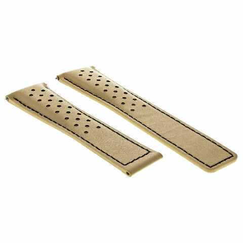 19MM-22MM PERFORATED LEATHER WATCH BAND STRAP FOR TAG HEUER CARRERA CALIBRE