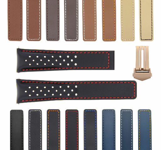 19-20-22MM LEATHER WATCH BAND FOR TAG HEUER CARRERA CALIBRE PERFORAT + CLASP