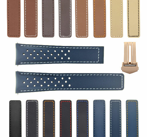 19-20-22MM LEATHER WATCH BAND FOR TAG HEUER CARRERA CALIBRE PERFORAT + CLASP