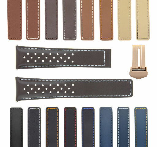 19-20-22MM LEATHER WATCH BAND FOR TAG HEUER CARRERA CALIBRE PERFORAT + CLASP
