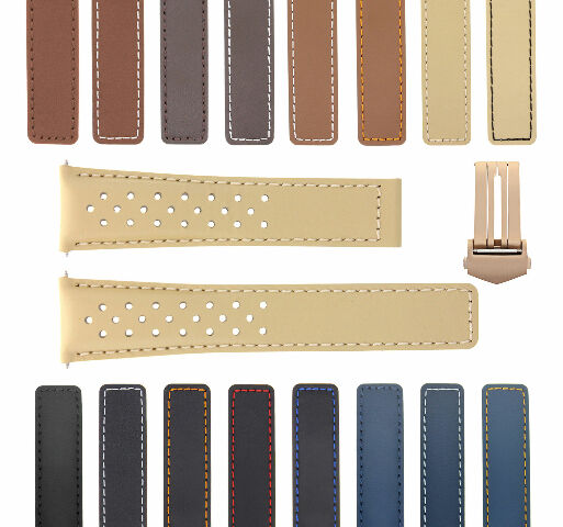 19-20-22MM LEATHER WATCH BAND FOR TAG HEUER CARRERA CALIBRE PERFORAT + CLASP