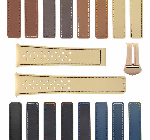 19-20-22MM LEATHER WATCH BAND FOR TAG HEUER CARRERA CALIBRE PERFORAT + CLASP