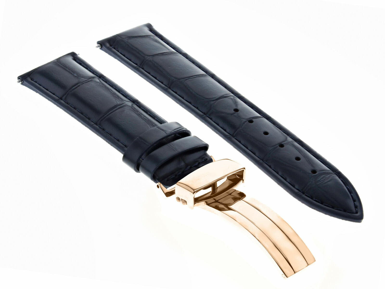 LEATHER WATCH BAND STRAP FOR CITIZEN CLASP ROSE BLACK - 18MM