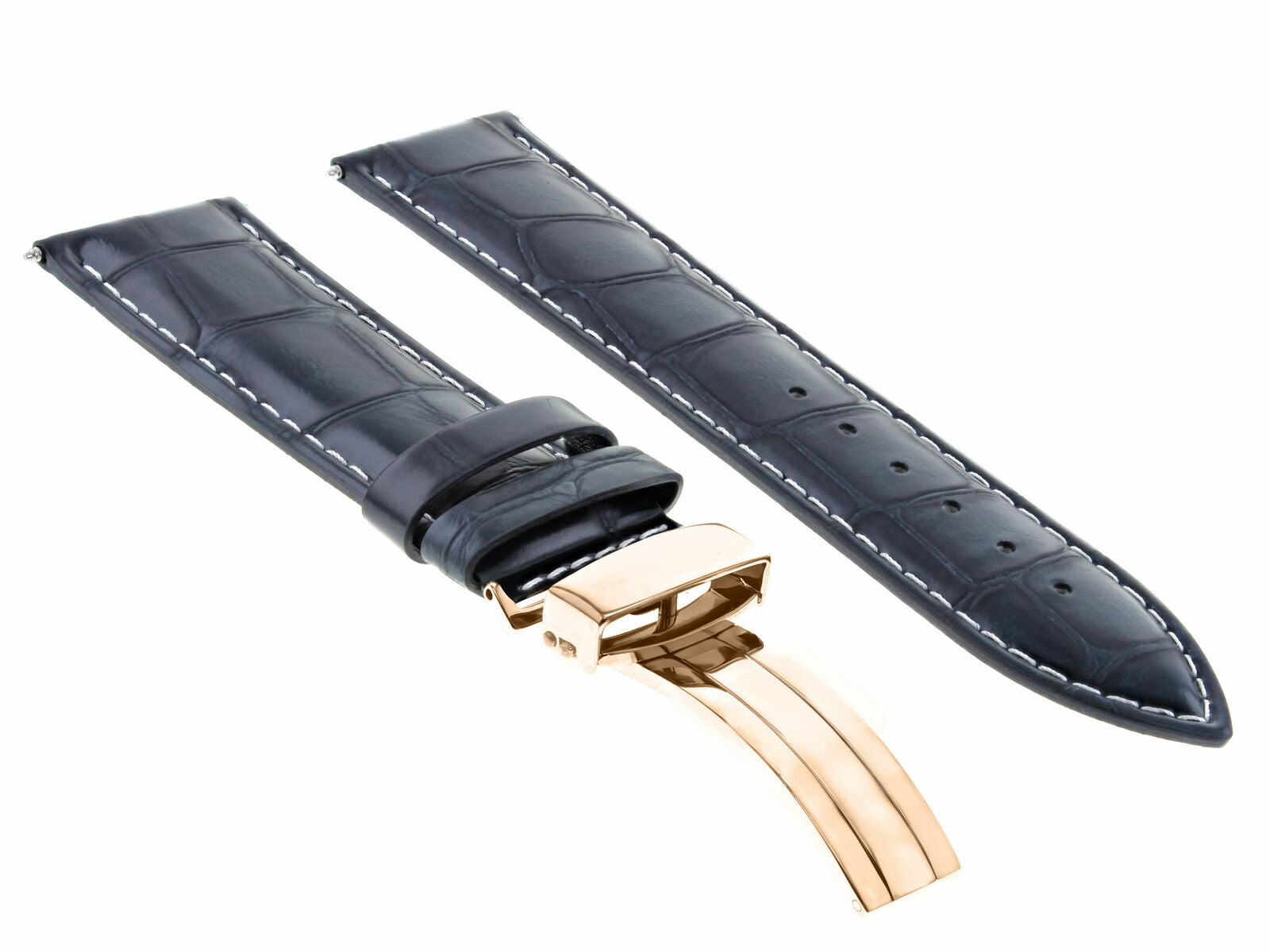 LEATHER WATCH BAND STRAP FOR CITIZEN CLASP ROSE BLACK - 18MM