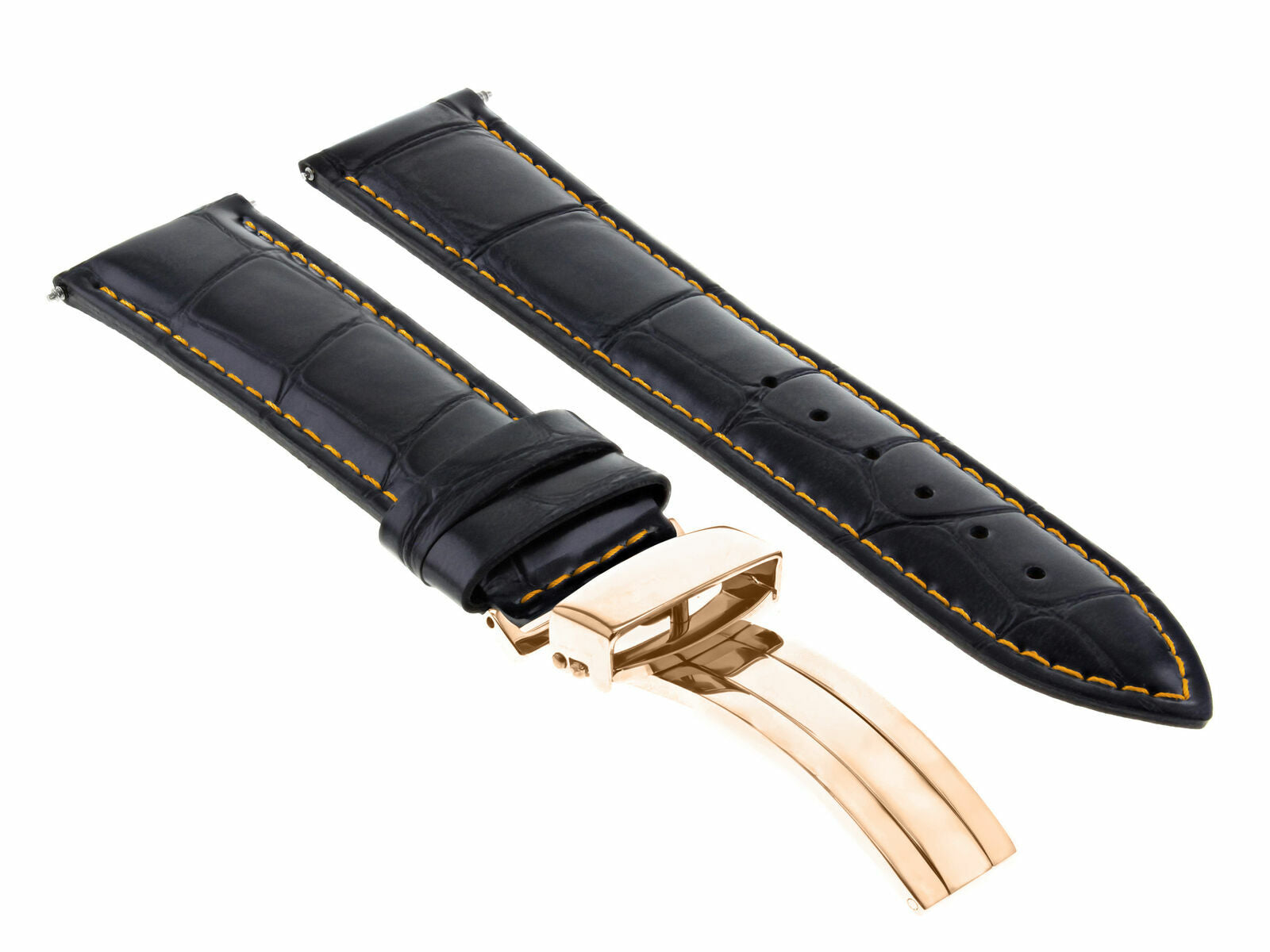 LEATHER WATCH BAND STRAP FOR CITIZEN CLASP ROSE BLACK - 19MM
