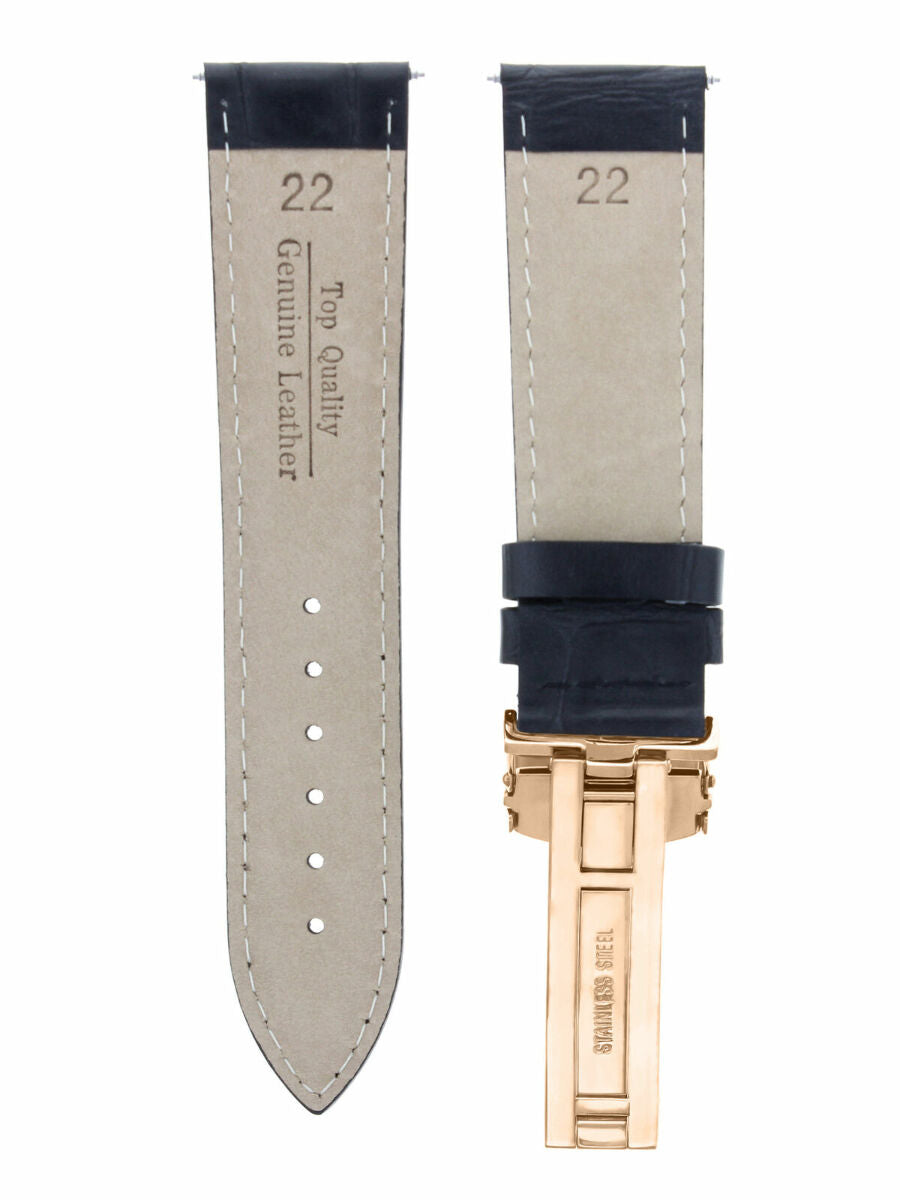 LEATHER WATCH BAND STRAP FOR CITIZEN CLASP ROSE BLACK - 19MM