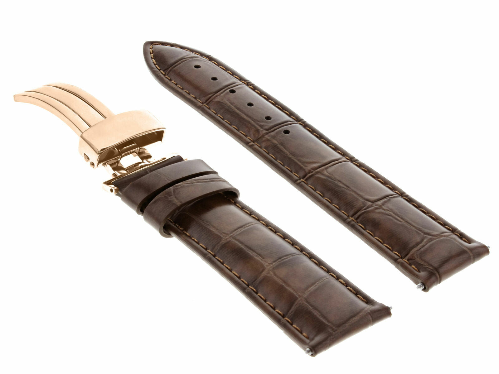 LEATHER WATCH BAND STRAP FOR CITIZEN CLASP ROSE BLACK - 19MM