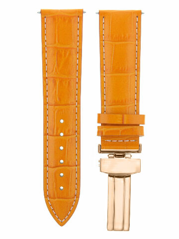 LEATHER WATCH BAND STRAP FOR CITIZEN CLASP ROSE BLACK - 20MM
