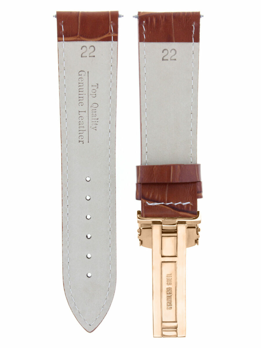 LEATHER WATCH BAND STRAP FOR CITIZEN CLASP ROSE BLACK - 21MM