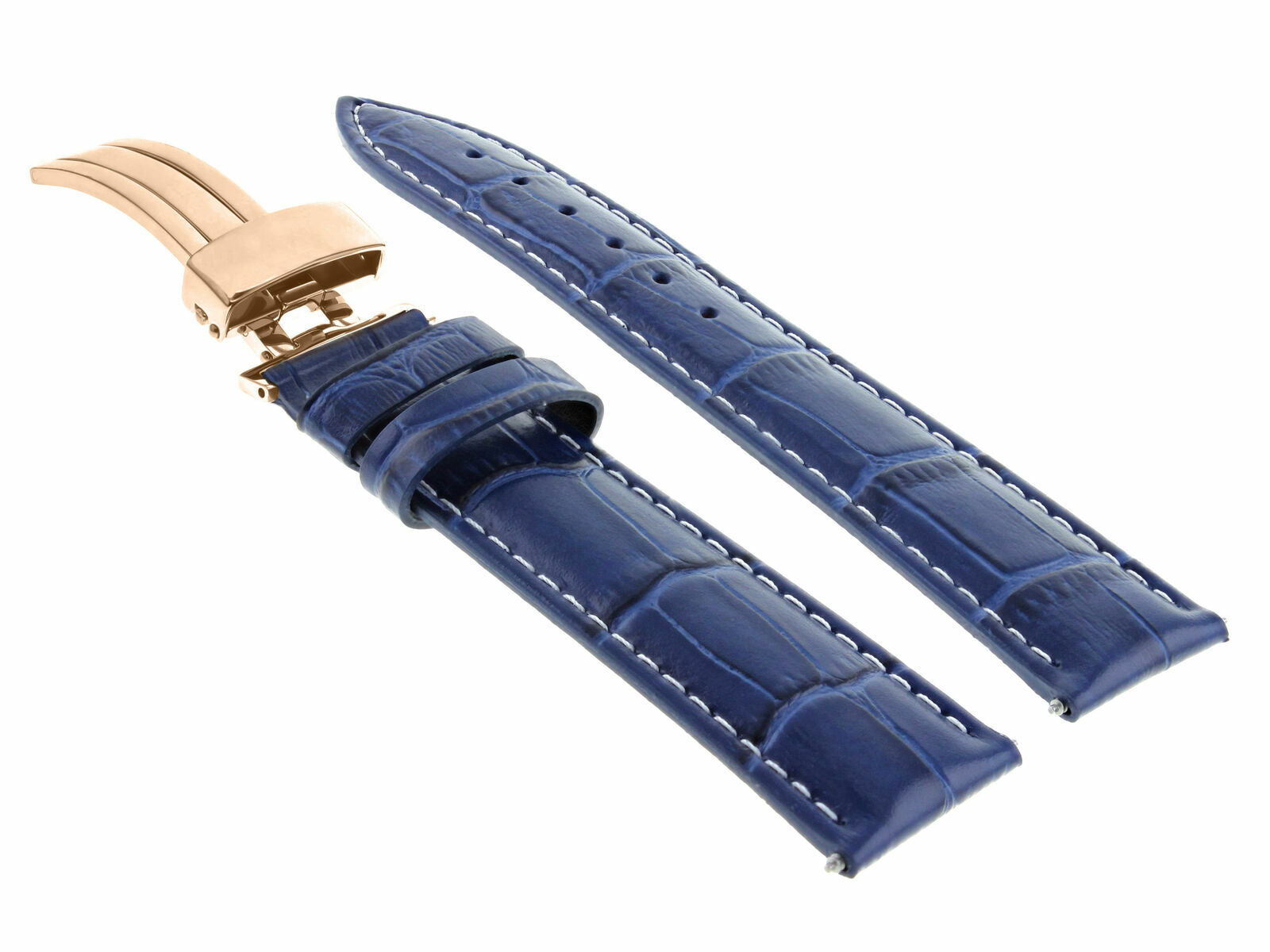 LEATHER WATCH BAND STRAP FOR CITIZEN CLASP ROSE BLACK - 24MM