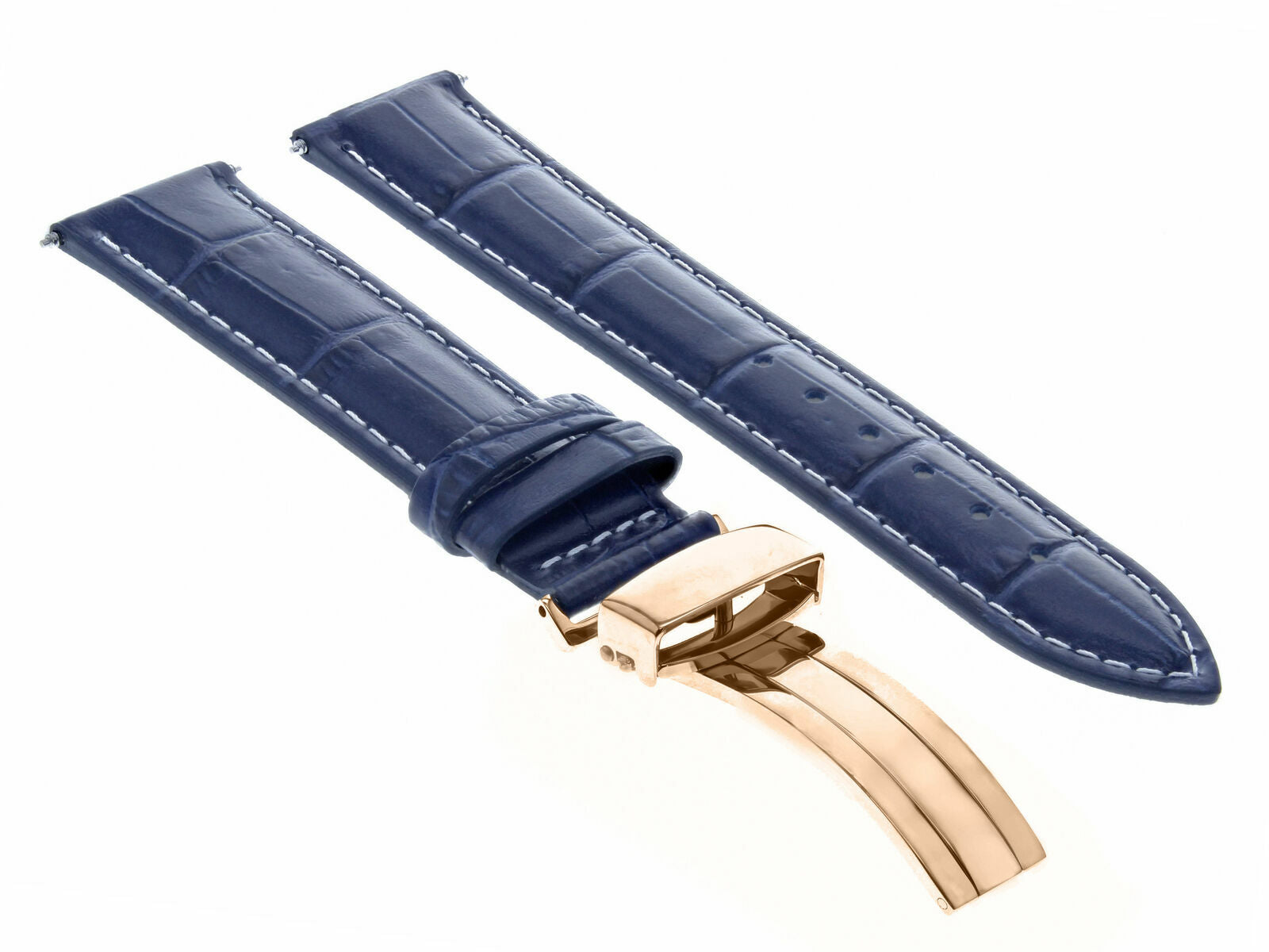 LEATHER WATCH BAND STRAP FOR CITIZEN CLASP ROSE BLACK - 24MM