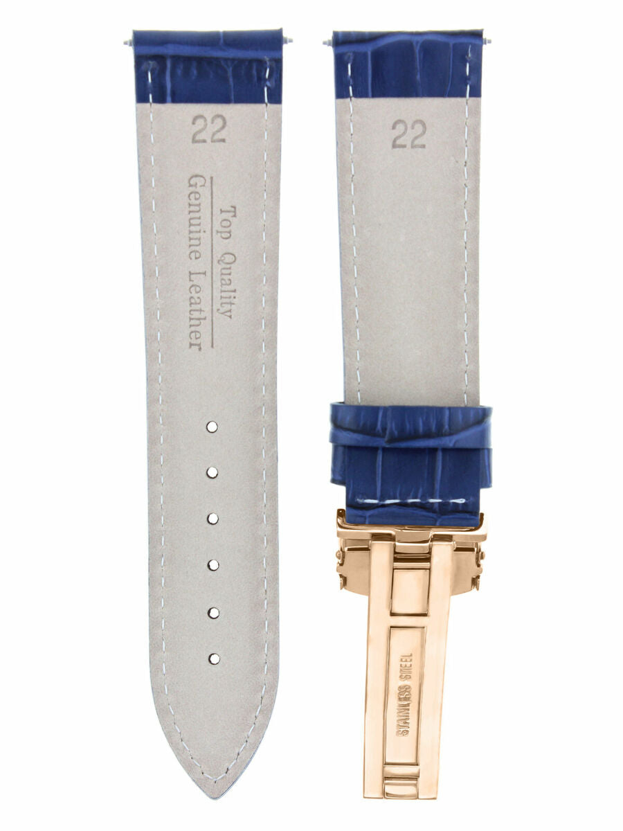 LEATHER WATCH BAND STRAP FOR CITIZEN CLASP ROSE BLACK - 24MM