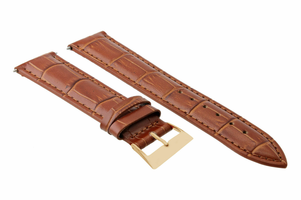 17-18-19-20-21-22-23-24MM LEATHER WATCH BAND STRAP FOR CITIZEN DRIVE ROSE BLACK, Light Brown, front view