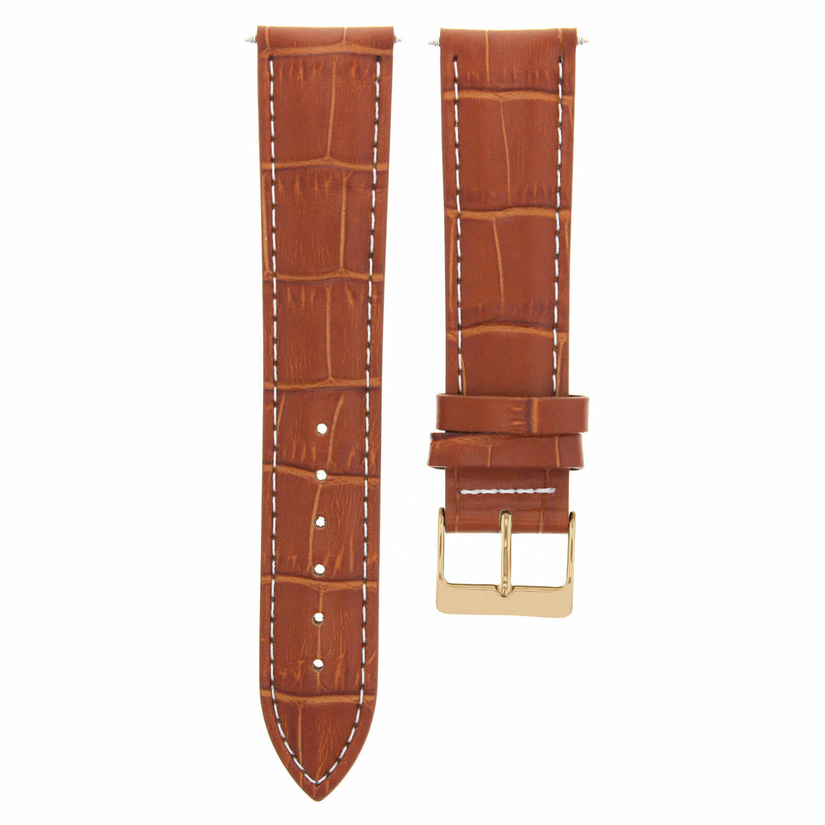 17-18-19-20-21-22-23-24MM LEATHER WATCH BAND STRAP FOR CITIZEN DRIVE ROSE BLACK, Light Brown White Stitching, view 2