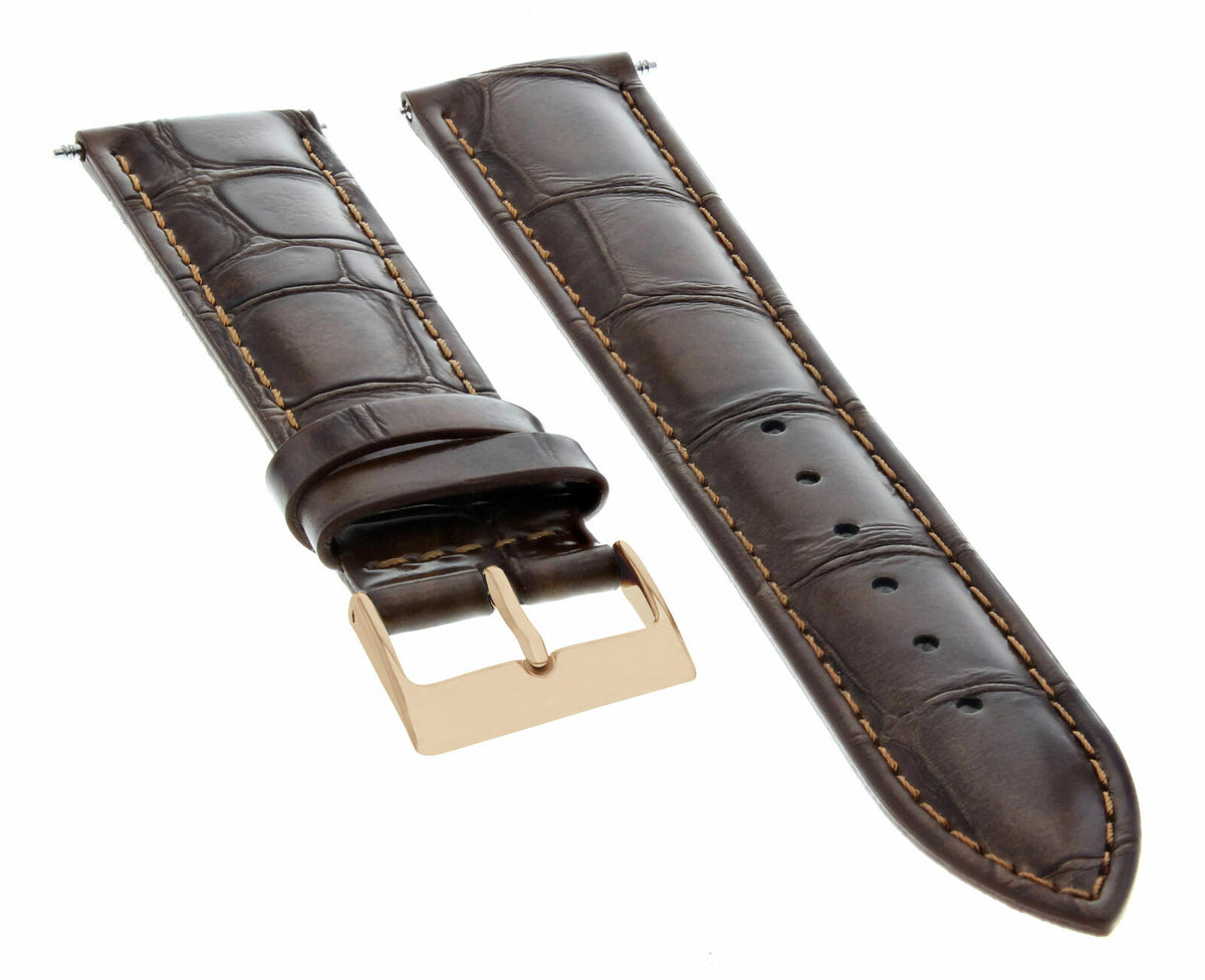17-18-19-20-21-22-23-24MM LEATHER WATCH BAND STRAP FOR CITIZEN DRIVE ROSE BLACK, Dark Brown, front view