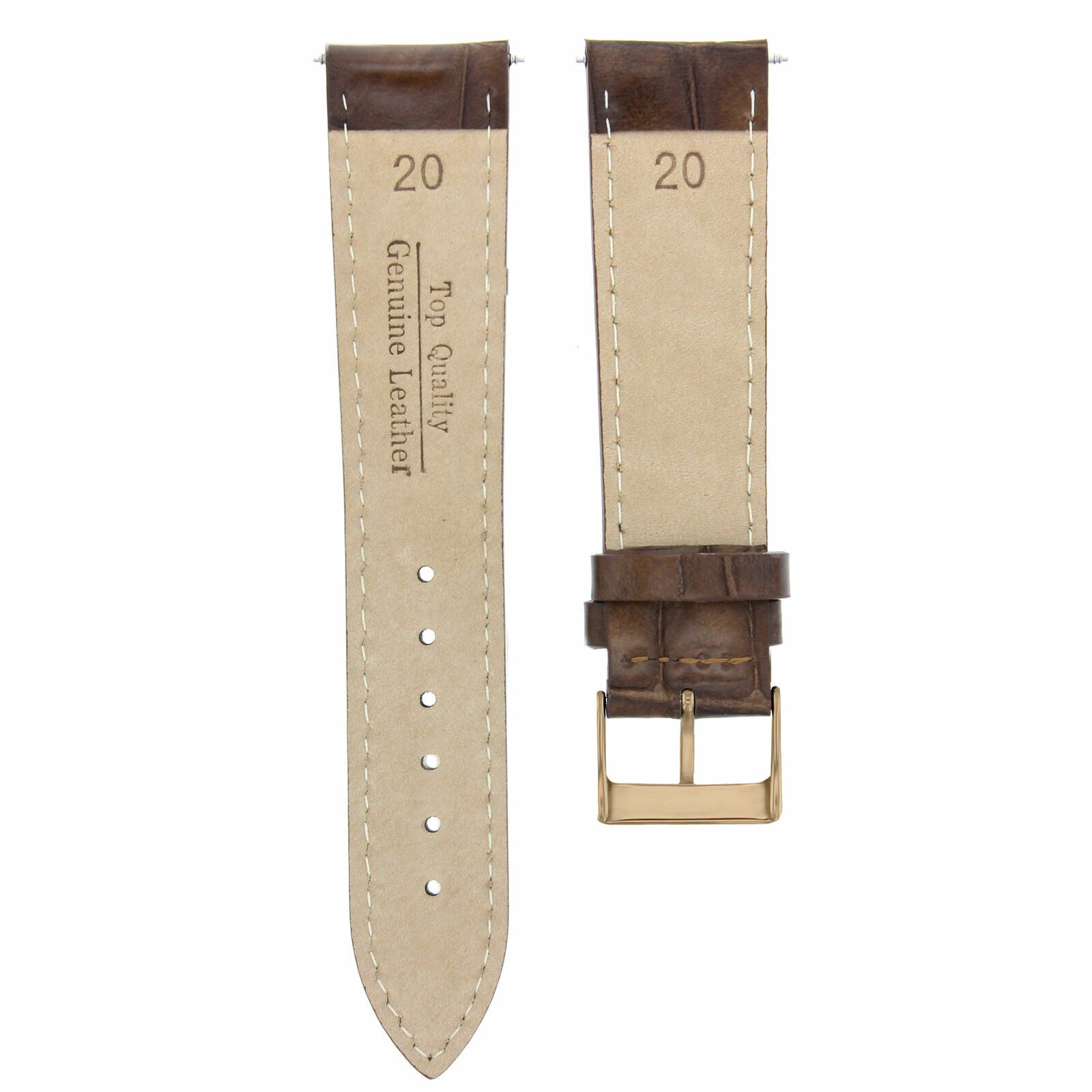 LEATHER WATCH BAND STRAP FOR CITIZEN DRIVE ROSE BLACK - 20MM