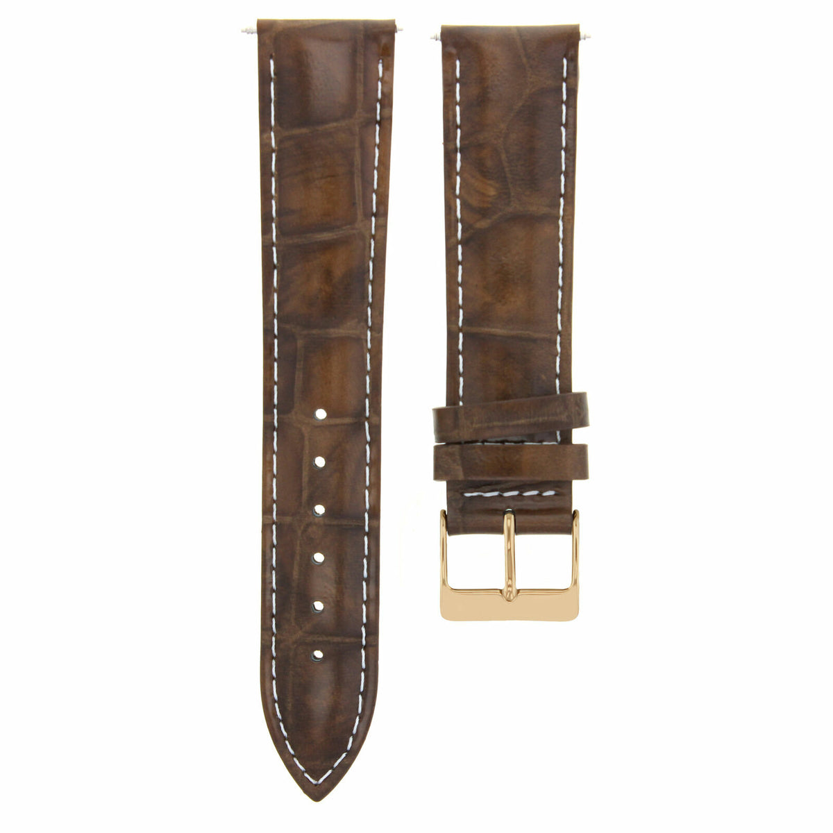 17-18-19-20-21-22-23-24MM LEATHER WATCH BAND STRAP FOR CITIZEN DRIVE ROSE BLACK, Tan with White Stitching, view 2