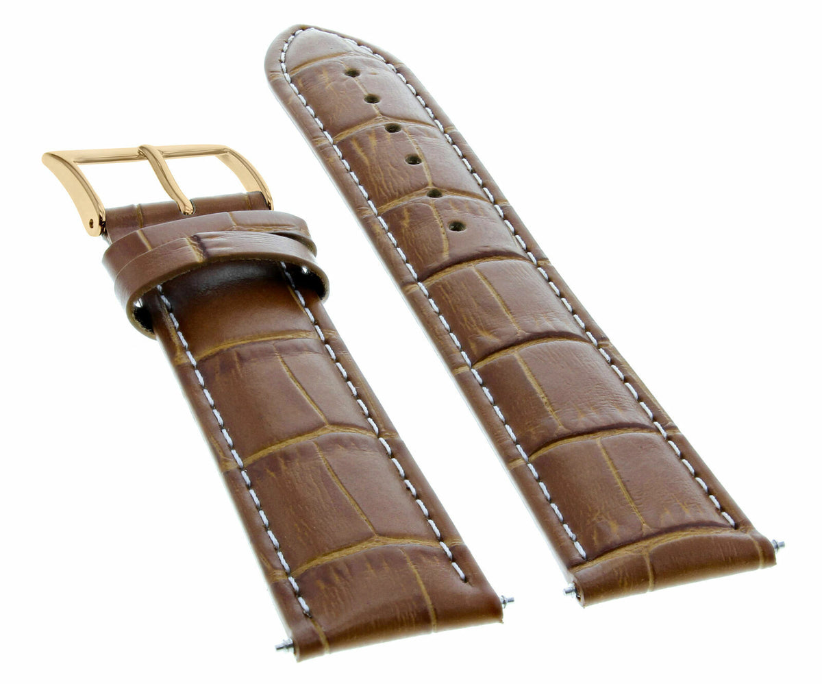 17-18-19-20-21-22-23-24MM LEATHER WATCH BAND STRAP FOR CITIZEN DRIVE ROSE BLACK, Tan with White Stitching, view 3