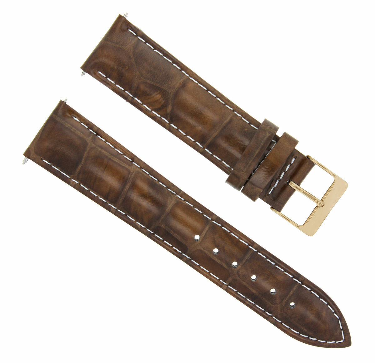 17-18-19-20-21-22-23-24MM Leather Watch Band Strap for Citizen Drive Rose Black, front view