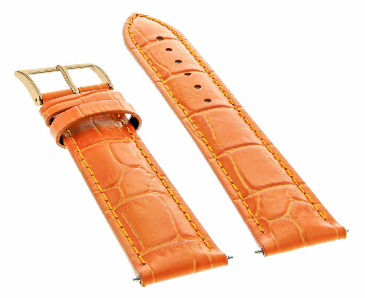 17-18-19-20-21-22-23-24MM LEATHER WATCH BAND STRAP FOR CITIZEN DRIVE ROSE BLACK, Orange, view 3
