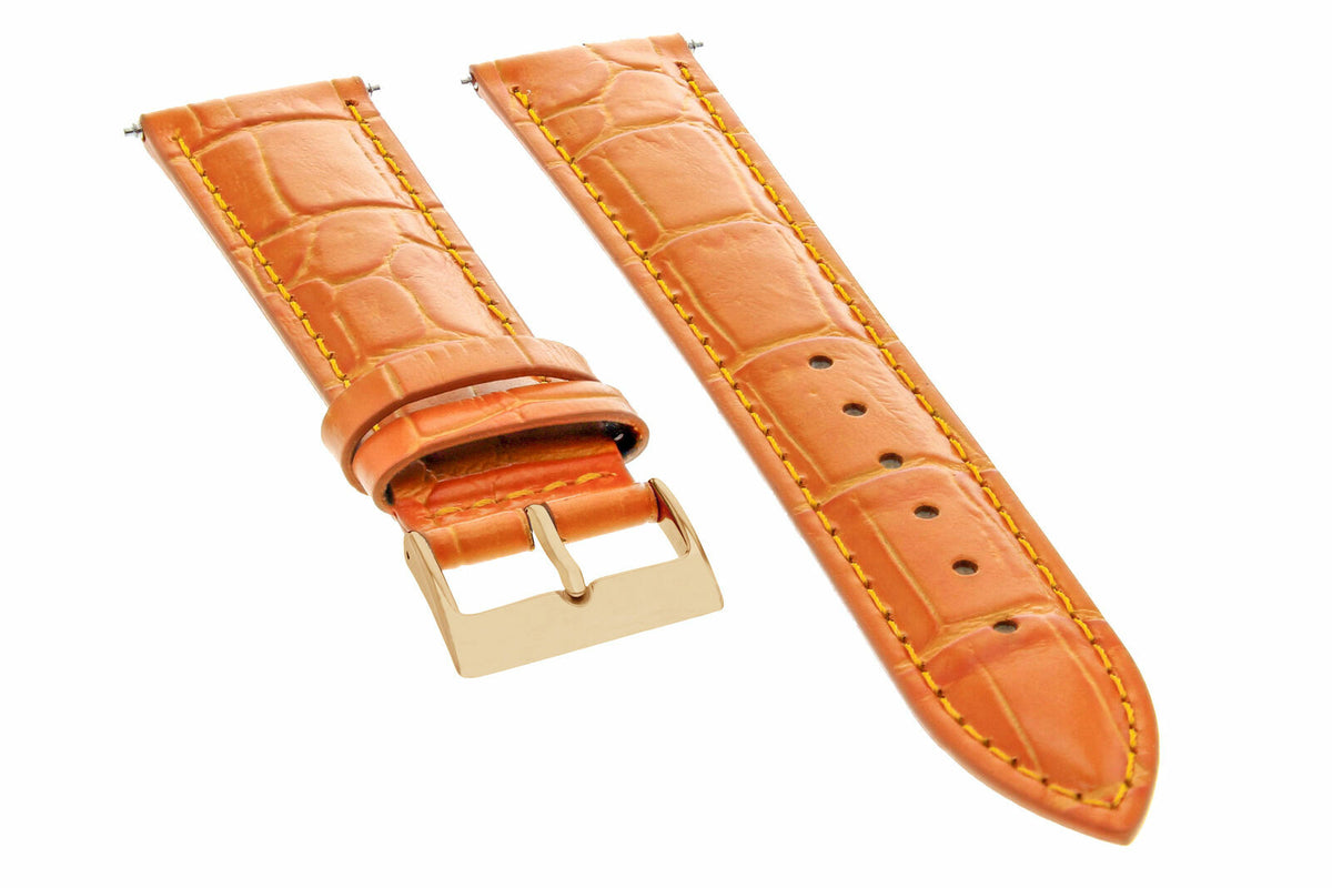 17-18-19-20-21-22-23-24MM Leather Watch Band Strap for Citizen Drive Rose Black, front view