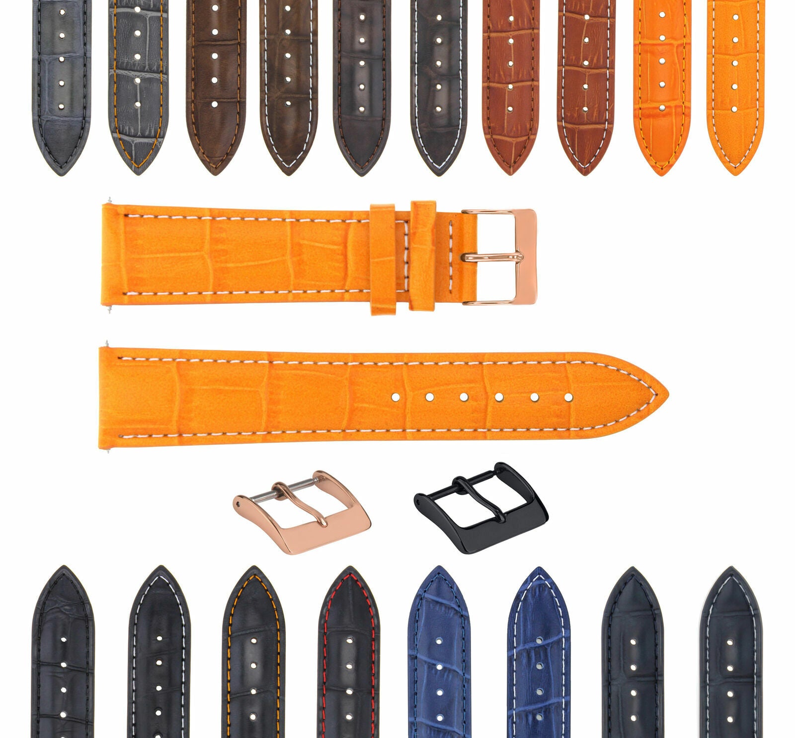 LEATHER WATCH BAND STRAP FOR CITIZEN DRIVE ROSE BLACK - 24MM